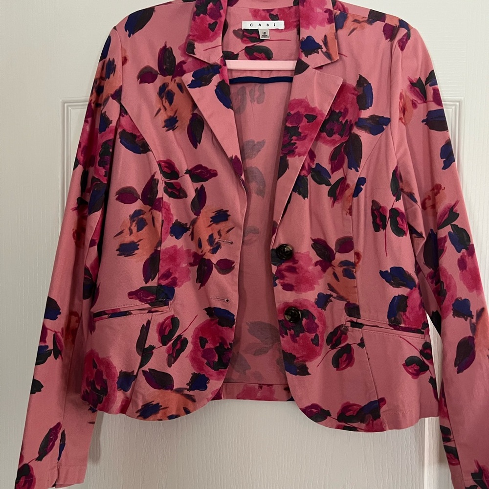 CAbi Pink and Purple Floral Blazer